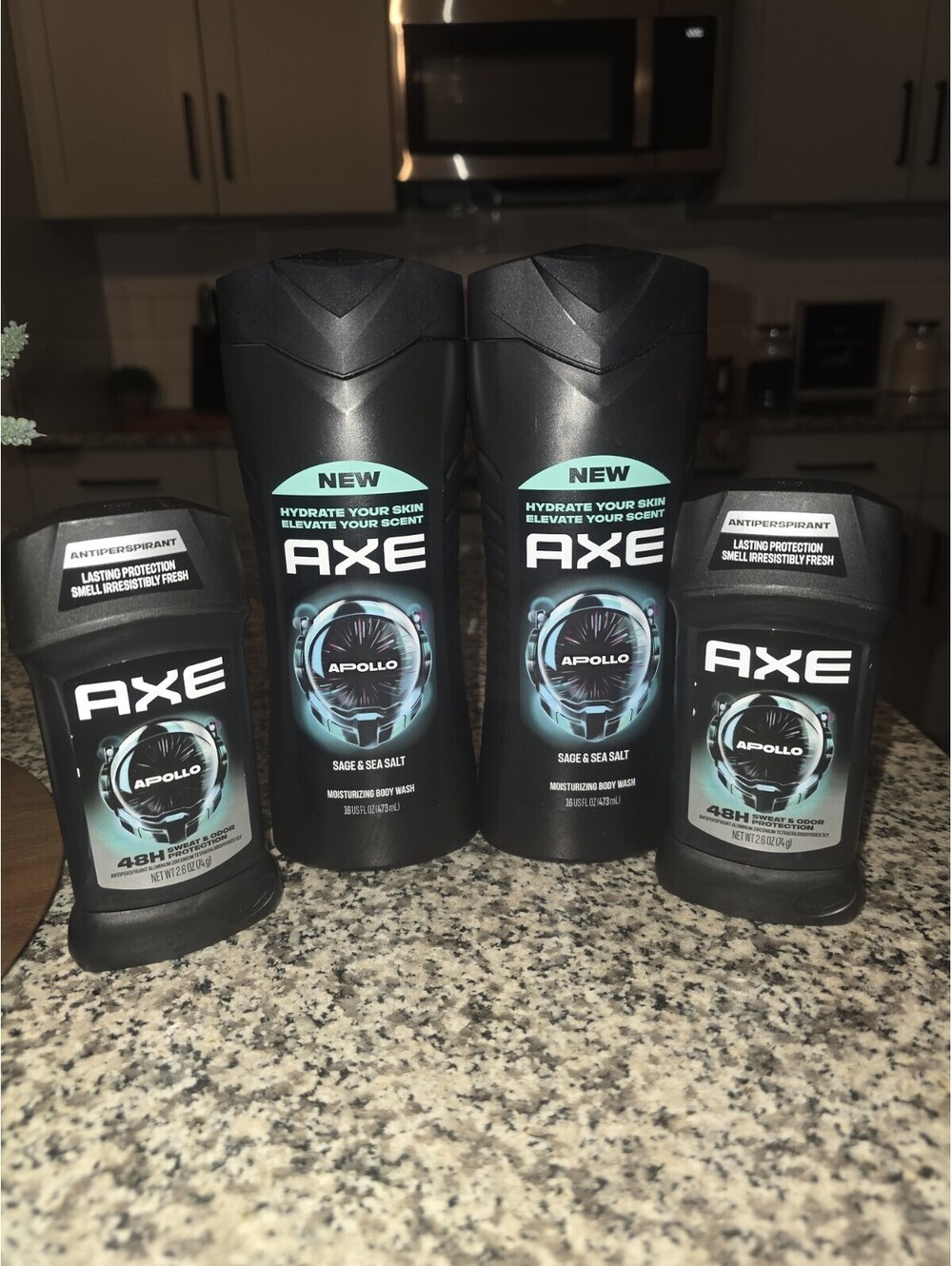 Axe Apollo Bundle of 4 Body Wash/Deodorant for Men